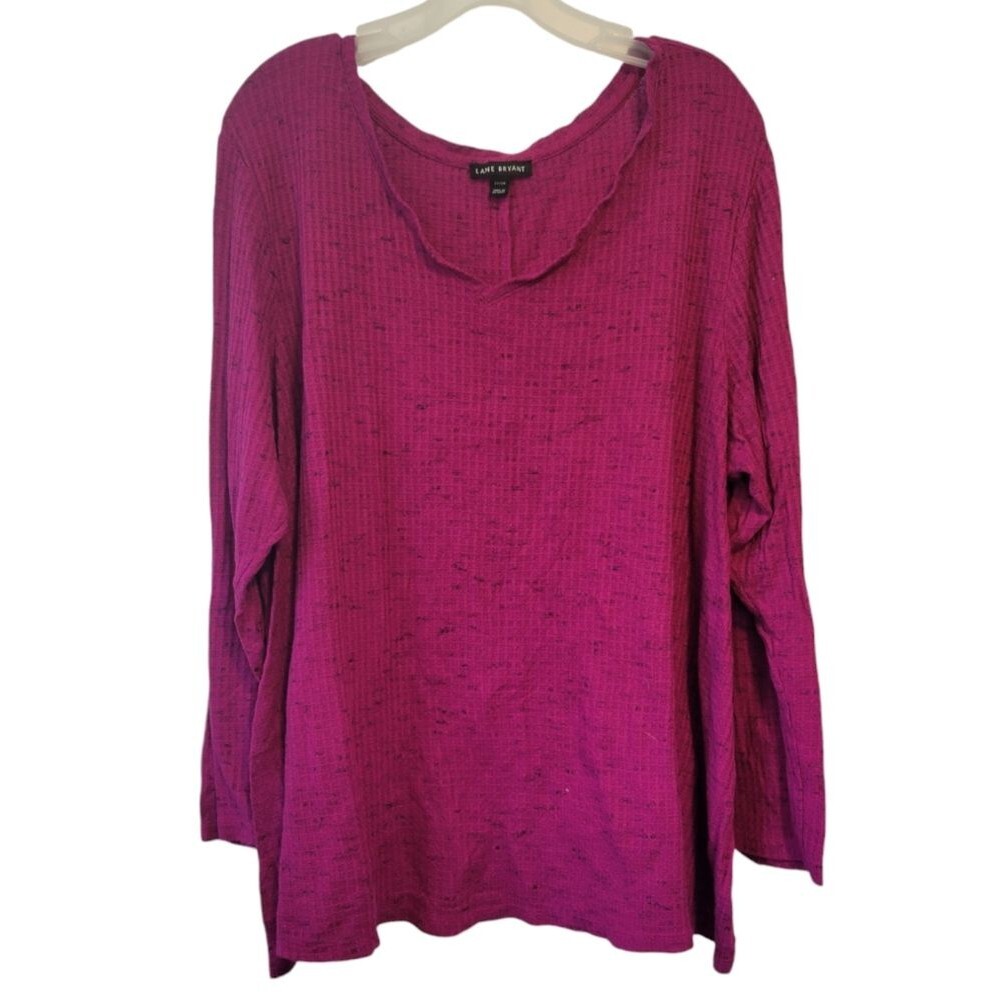 Lane Bryant Swing Long Sleeve Thermal Top Fuchsia Size 22/24